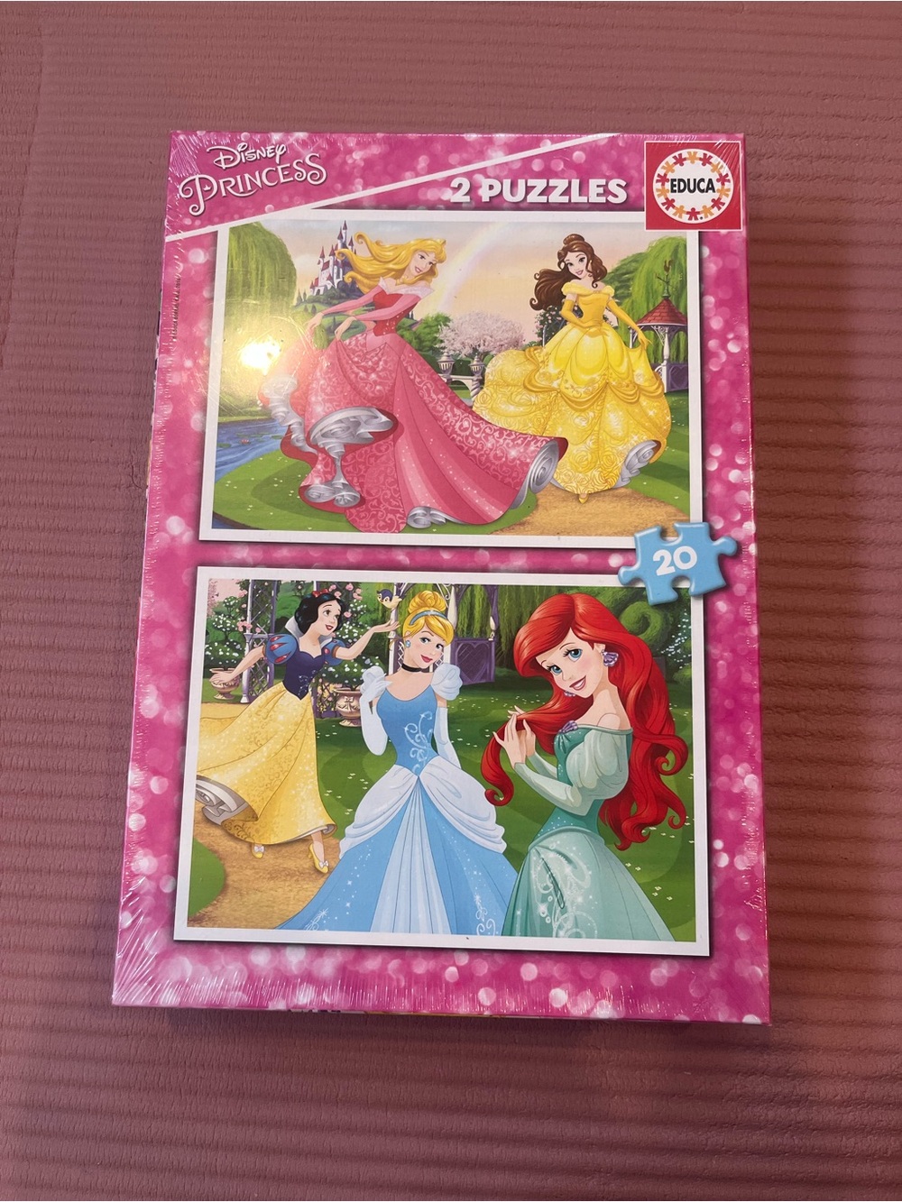 Disney Princess 2-Puzzle Set - Pink, Yellow, Blue, Red, Green